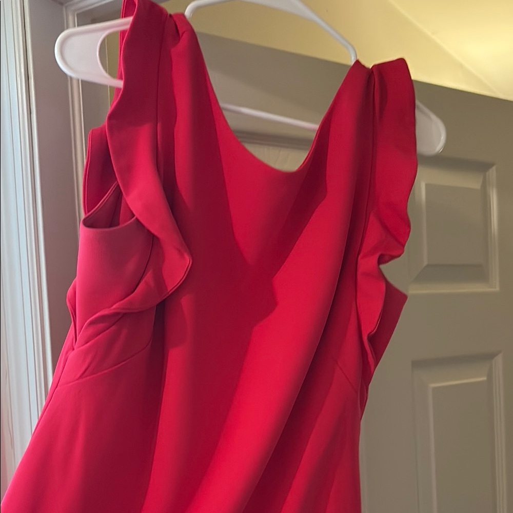 Calvin Klein Pink Ruffled Fitted Sundress